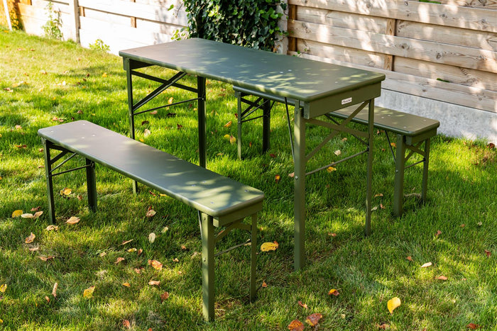 Inklapbare bierset Berlijn 120 cm olijfgroen