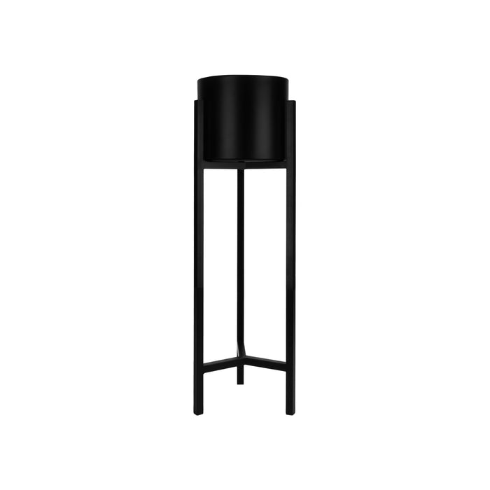 QUVIO Plantenstandaard inclusief pot - 22x22x75 cm - Zwart - M