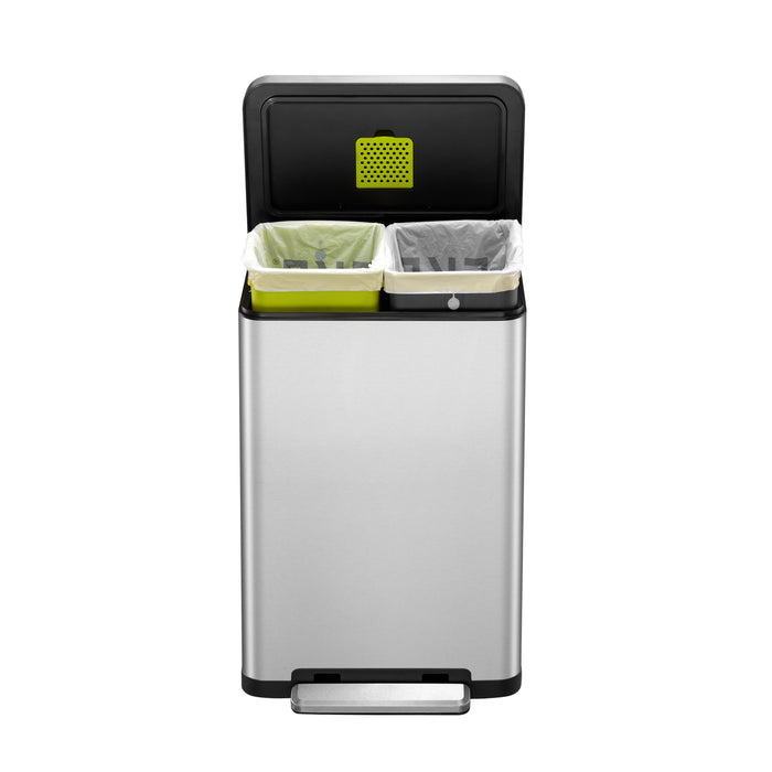 EKO Pedaalemmer X-Cube 2x20 L matzilverkleurig