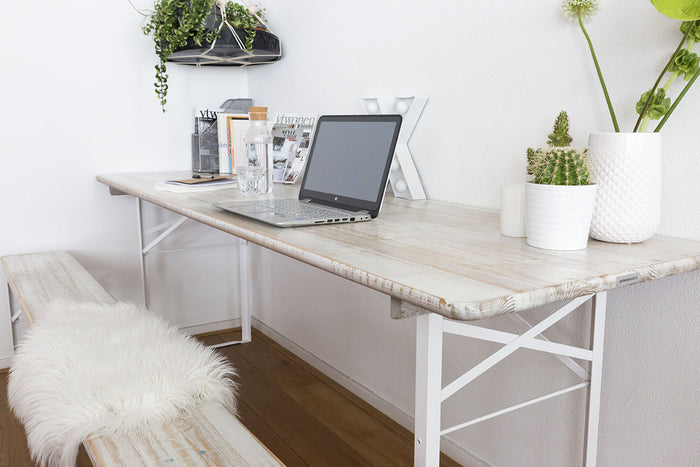 Inklapbare picknicktafel Berlijn 200 x 70 cm whitewash