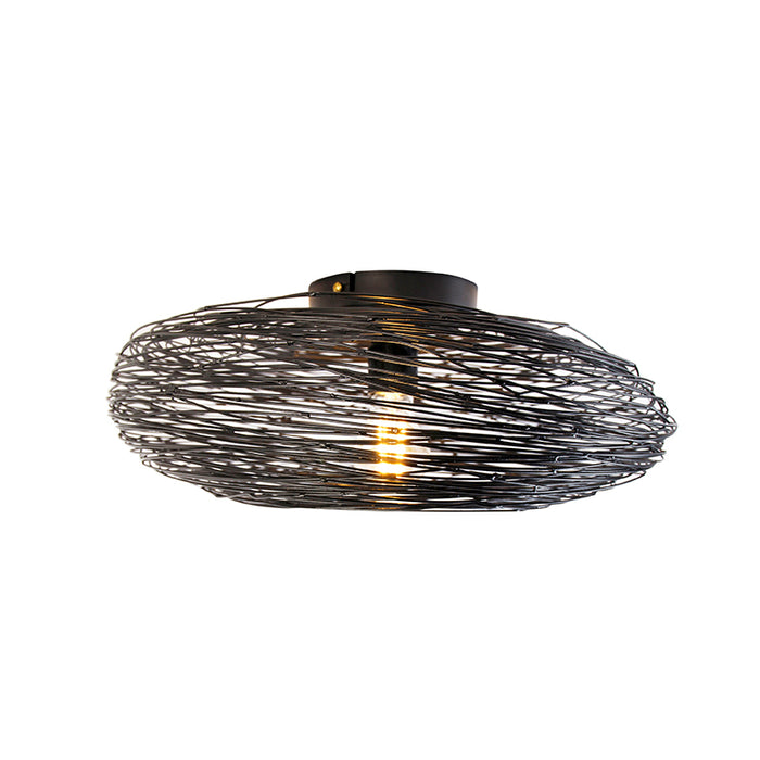 QAZQA Design plafondlamp zwart ovaal - Sarella