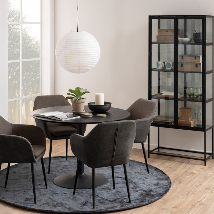 by fonQ  Jaxon Vitrinekast 185,6 x 77 cm - Zwart