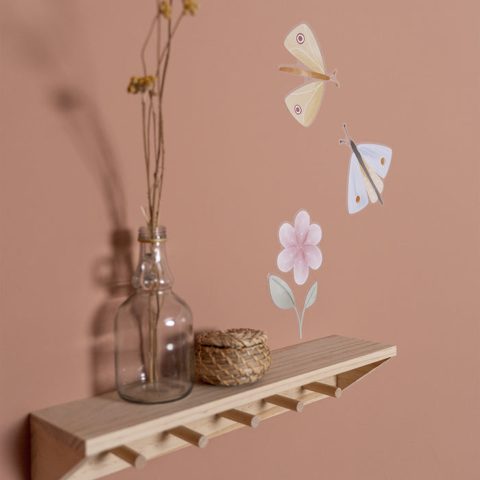 Little Dutch Flowers & Butterflies Muurstickers - 42x30cm - Bloemen