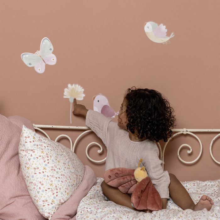 Little Dutch Flowers & Butterflies Muurstickers - 42x30cm - Bloemen