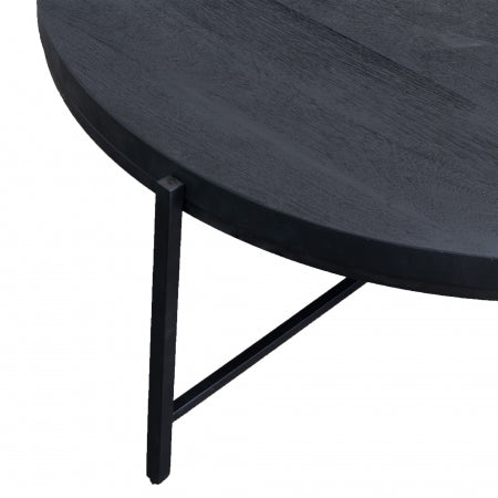 Giga Meubel - Salontafel Rond 100cm - Zwart - Hout|Ijzer - Mariska