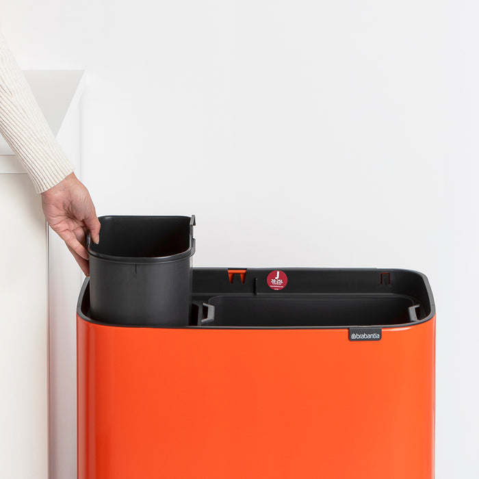Brabantia Bo Touch Bin Afvalemmer 34 Liter (11+23 Liter) - Orange