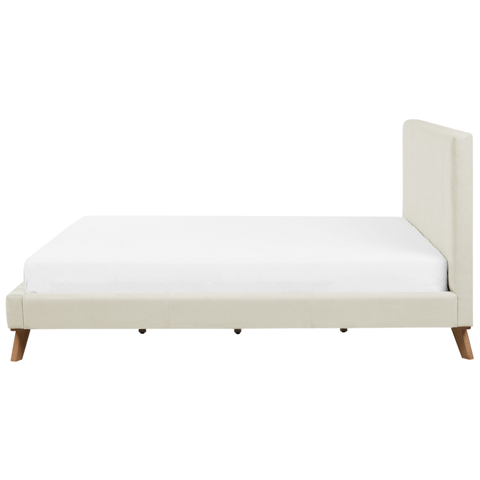 Beliani-TALENCE -Tweepersoonsbed-Lichtbeige-180 x 200 cm-Chenille