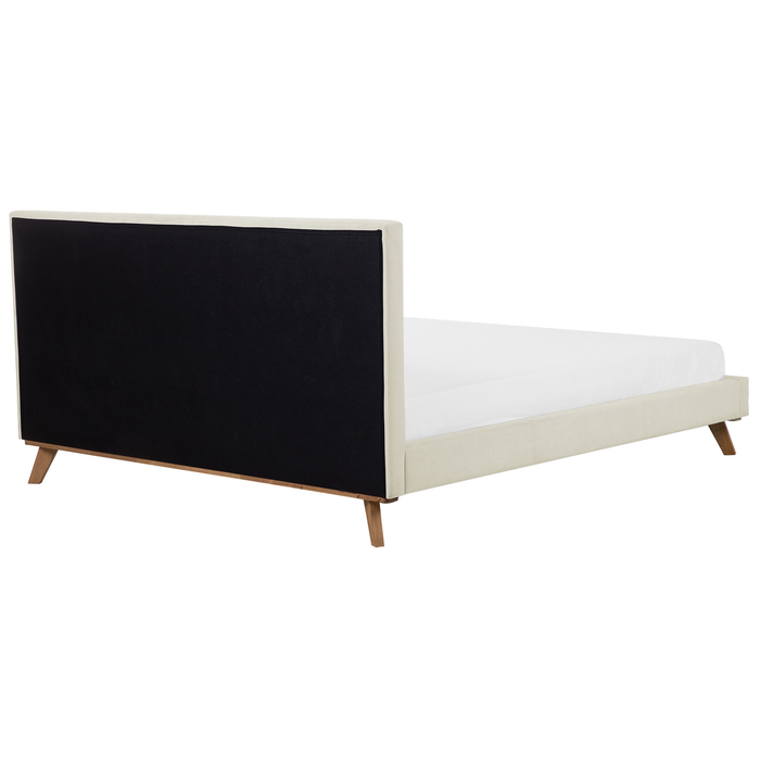 Beliani-TALENCE -Tweepersoonsbed-Lichtbeige-180 x 200 cm-Chenille
