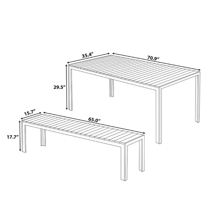 Beliani - NARDO - Tuinset voor 6 - Grijs - Kunsthout