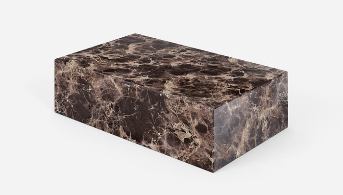 Aime Té Salontafel Marmerblok - Dark Emperador Bruin