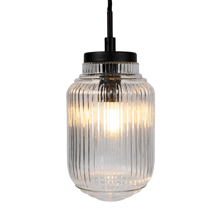 QAZQA Hanglamp Orta - Zwart - Art Deco - D 430mm