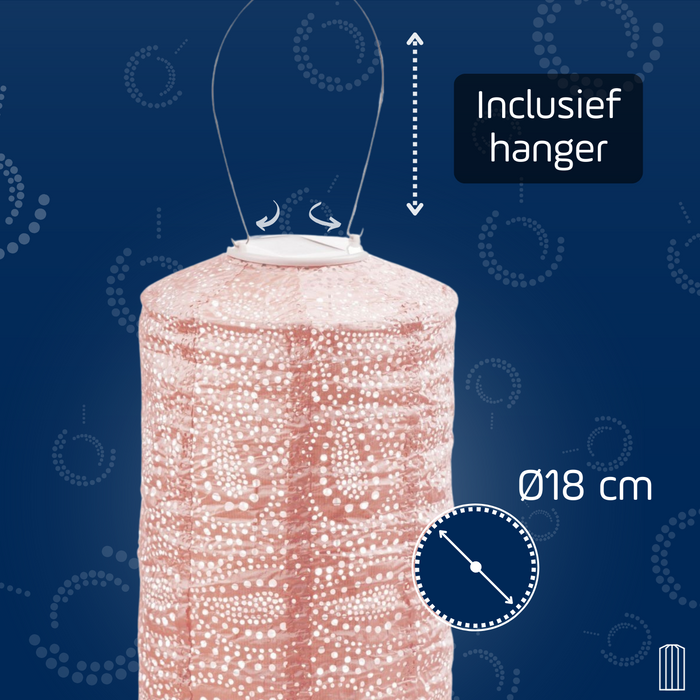 Lumiz Solar tuinverlichting Paisley Cylinder - 18 cm - Roze