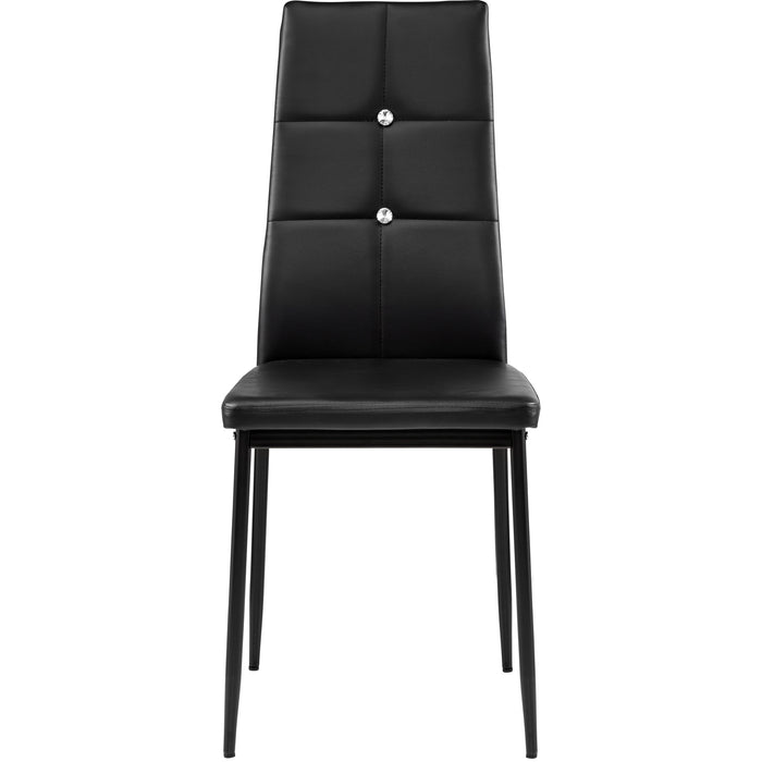 tectake® Eetkamerstoelen, kunstleer met strass steentjes - Set van 6