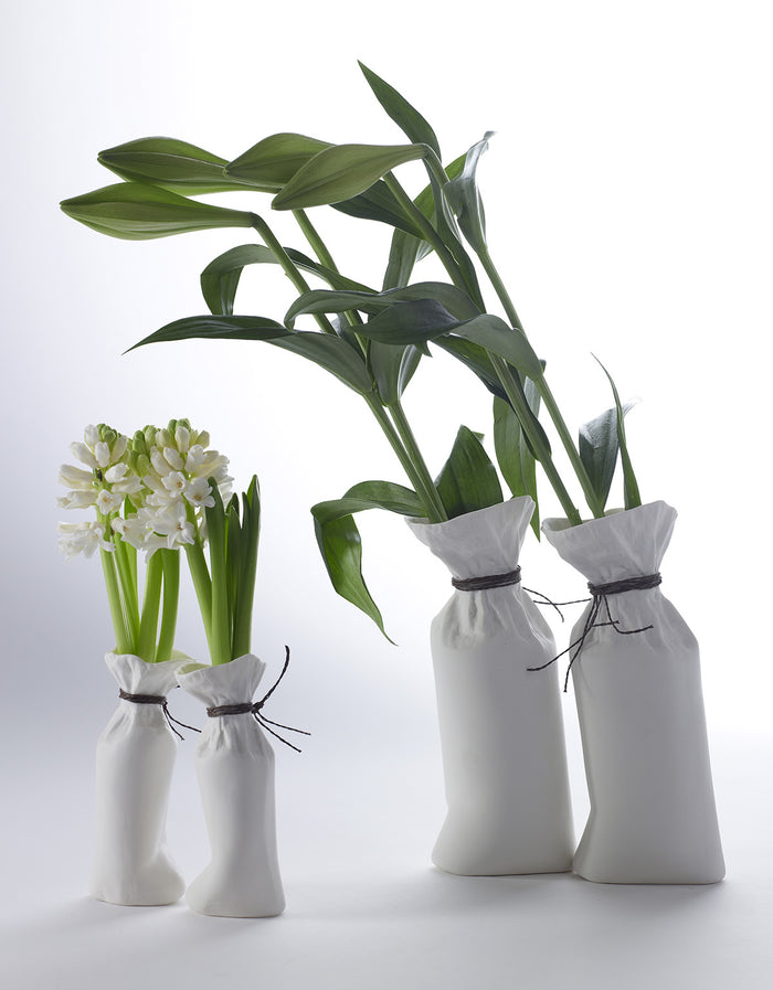 Serax Vaas-Zak Vaasje Porselein Wit D 9 cm H 23.5 cm