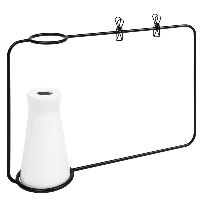 QUVIO Fotoframe met vaasje - Zwart en wit