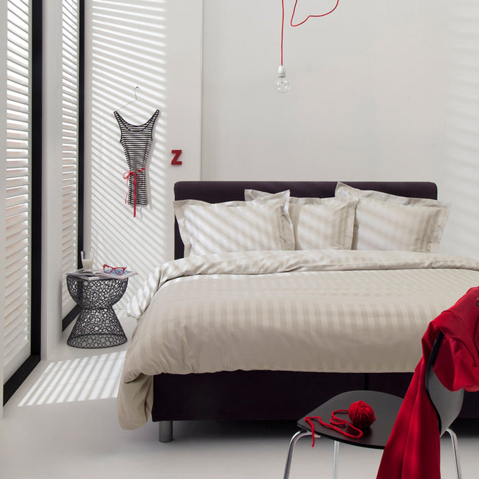 Damai Dekbedovertrek Katoen Satijn Streep Linea - ivory