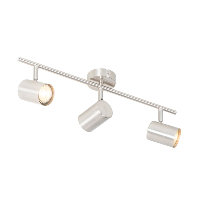 QAZQA Moderne plafondlamp staal 3-lichts verstelbaar - Jeana