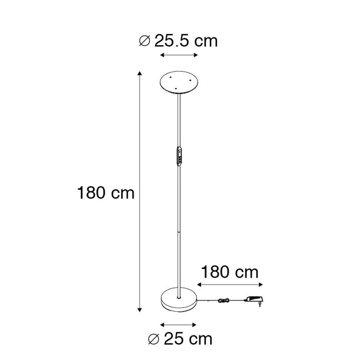 QAZQA Vloerlamp zwart incl. LED met afstandsbediening - Bumu