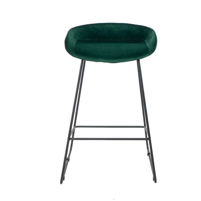 Bronx71 Velvet barkruk Oslo groen 66 cm