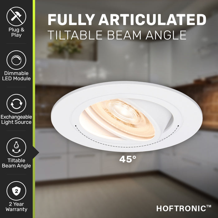 HOFTRONIC 3x Pittsburg - LED Inbouwspots Wit Kantelbaar