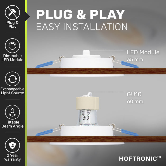 HOFTRONIC 3x Pittsburg - LED Inbouwspots Wit Kantelbaar