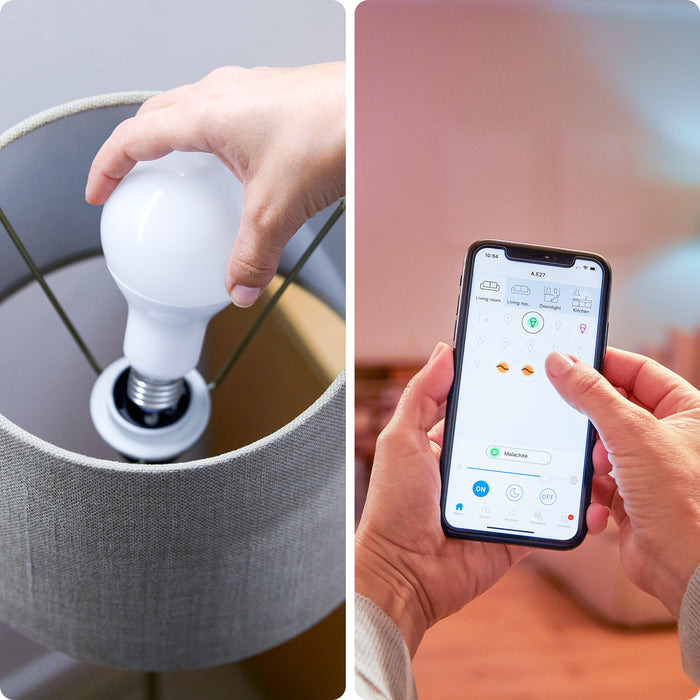 WiZ LED Tunable White and Color globe lamp mat dimbaar - E27 75W 1055…