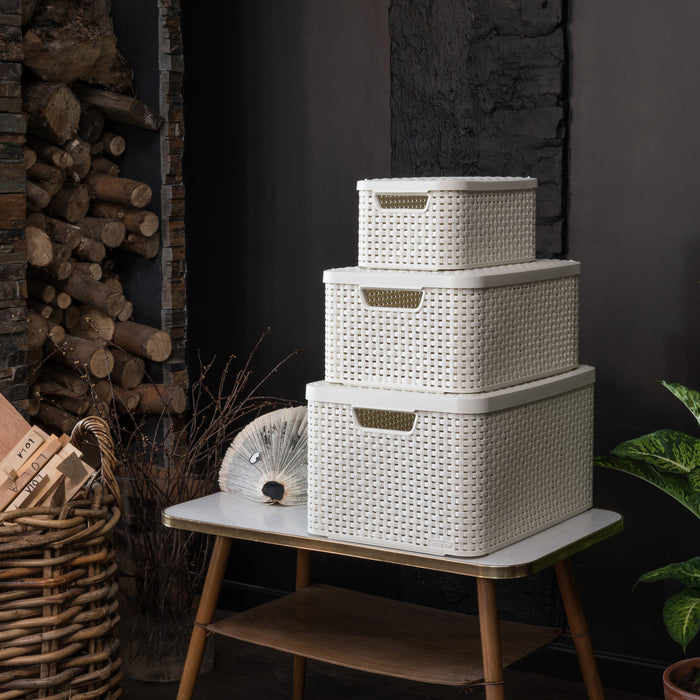 Curver Style Opbergmand S + M + L met Deksel - Set van 3