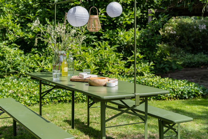 MaximaVida metalen decoratieframe Babs tot 250 cm lengte olijfgroen