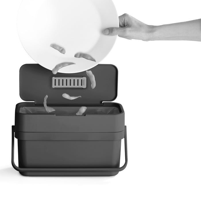 Joseph Joseph Compo GFT Afvalemmer 4 Liter - Donkergrijs