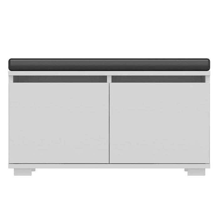 Homemania Schoenenkast met poef Drago 80x35x42 cm wit en zwart