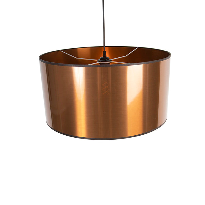 QAZQA Design hanglamp zwart met koperen kap 50 cm - Pendel