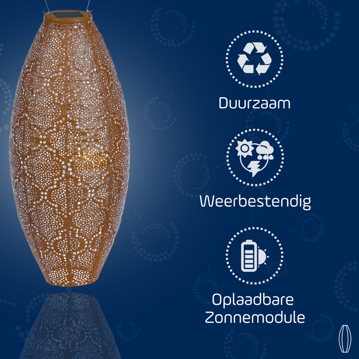 Lumiz Solar tuinverlichting Bazaar Long Oval - 20 cm - Koper