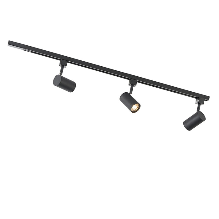 QAZQA Smart railsysteem zwart incl. 3 WiFi GU10 1-fase - Iconic Jeana