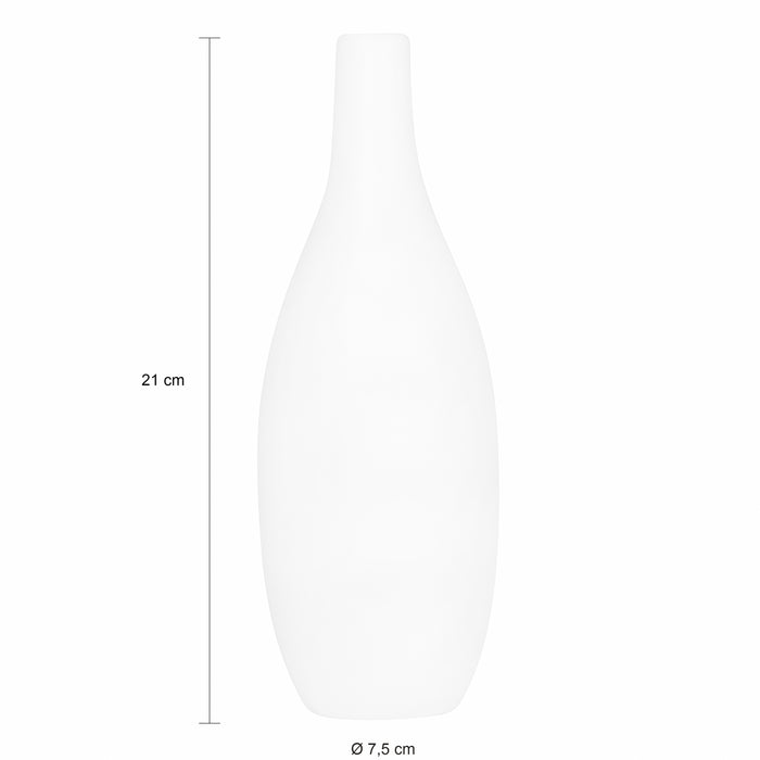 QUVIO Vaas keramiek met smalle hals - Wit