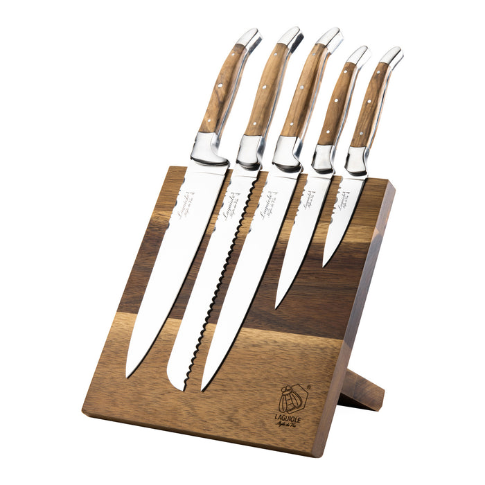 Laguiole Style de Vie Messenset 5-delig met Magnetisch Messenblok