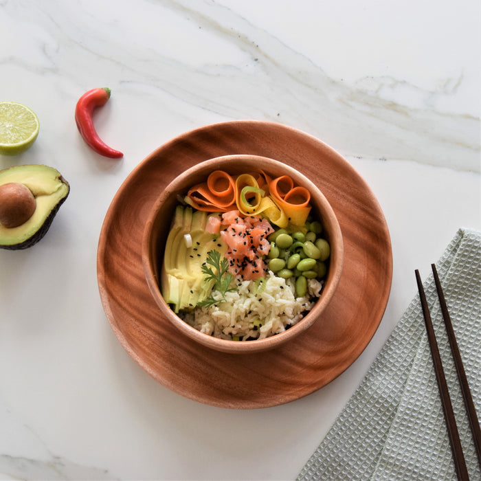 Khaya houten matcha kom - ontbijtkom - rijstkom  Ø 15 cm