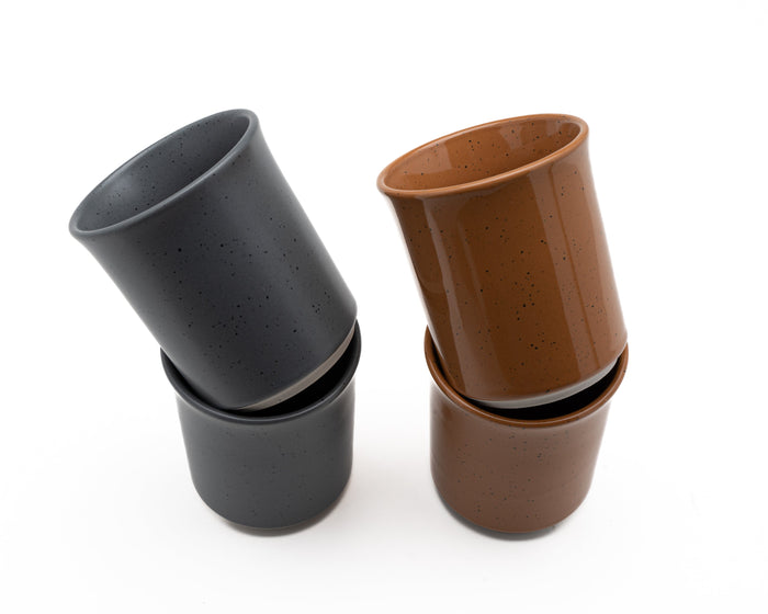 Kade 171 - Koffiekopjes - set van 4 kopjes - 150ML - bruin - grijs -