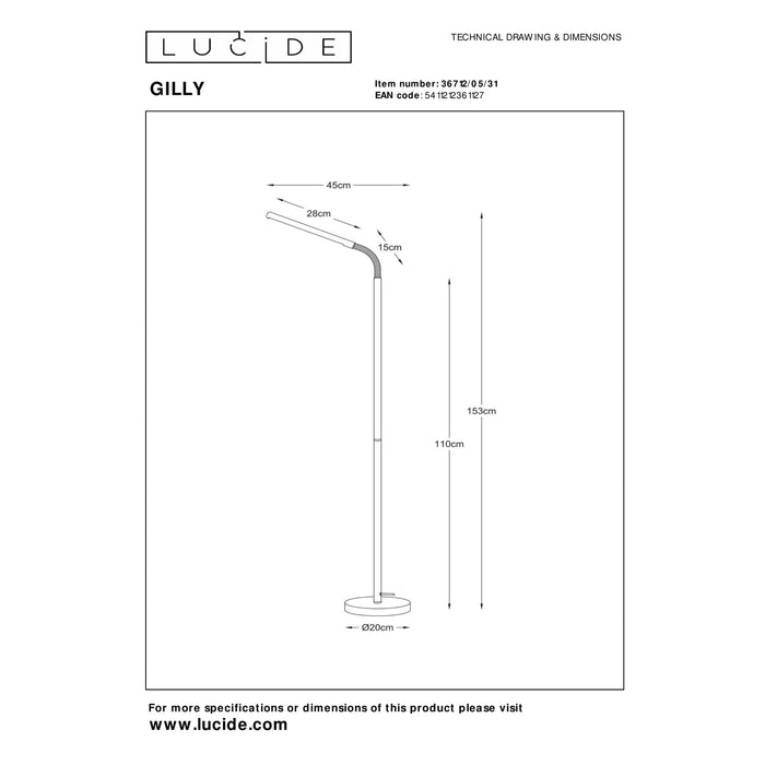 Lucide GILLY Leeslamp - Wit