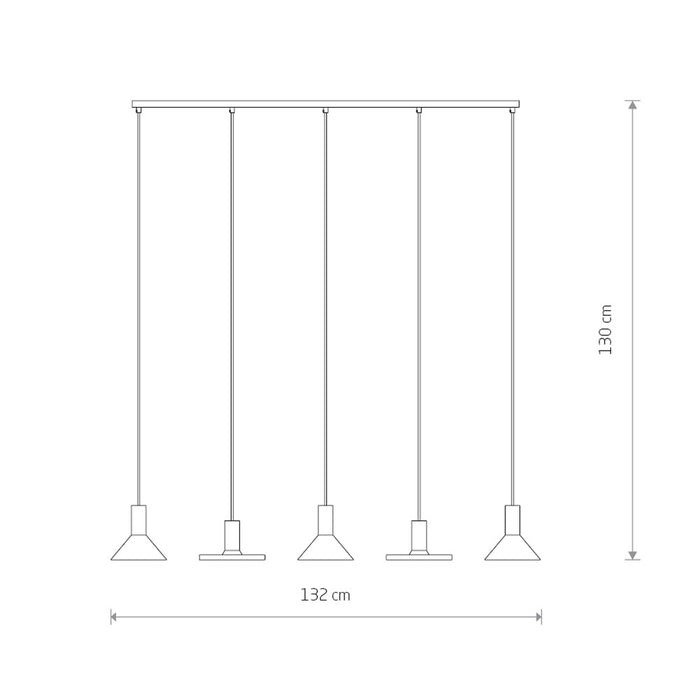 Nowodvorski Hanglamp Hermanos 5 lichts L 132 cm zwart - goud