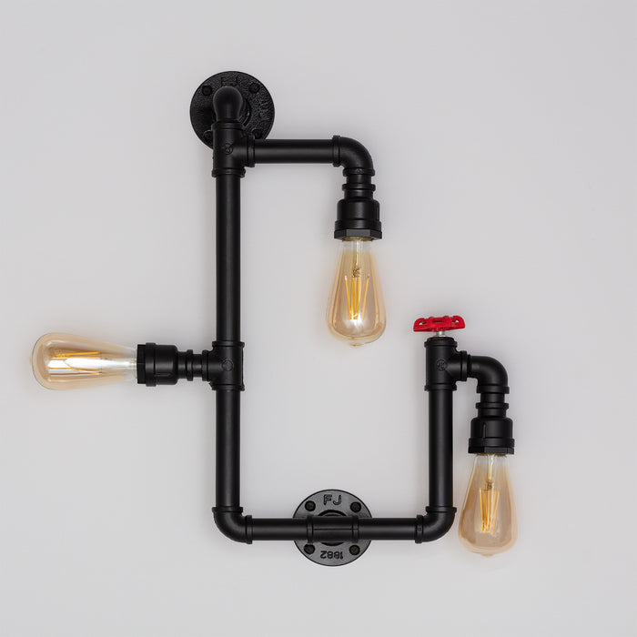 Bussandri Wandlamp industrieel - Metaal - Zwart