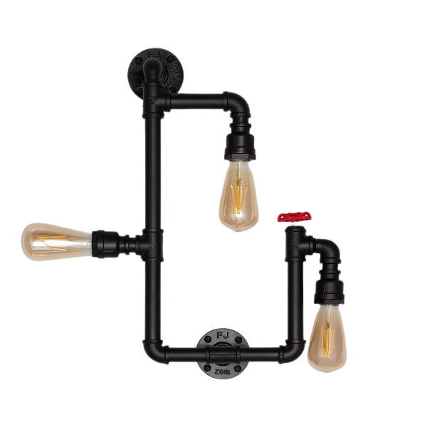 Bussandri Wandlamp industrieel - Metaal - Zwart