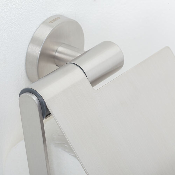 Tiger Boston Toiletrolhouder met Klep - RVS Geborsteld