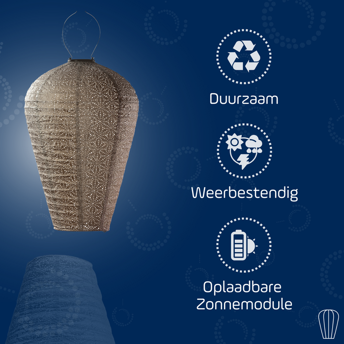 Lumiz Solar tuinverlichting Sashiko - XL - Licht Taupe