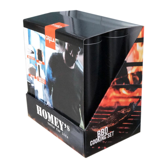Homey's Grilla Barbecue Messenset + Grillmat + Schort