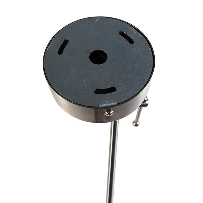 QAZQA Hanglamp staal met linnen kap wit 35 cm - Blitz