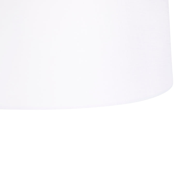 QAZQA Hanglamp staal met linnen kap wit 35 cm - Blitz