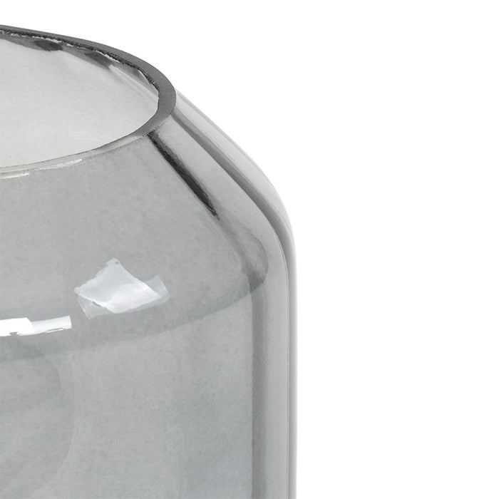 QAZQA Moderne tafellamp messing met smoke glas - Stiklo