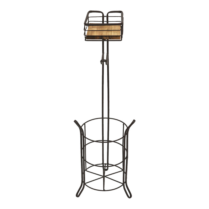 Clayre & Eef WC Rol Houder 23x21x70 cm Bruin IJzer