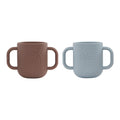 OYOY Kappu Cup Kinderbeker (Set van 2) - Bruin & Blauw