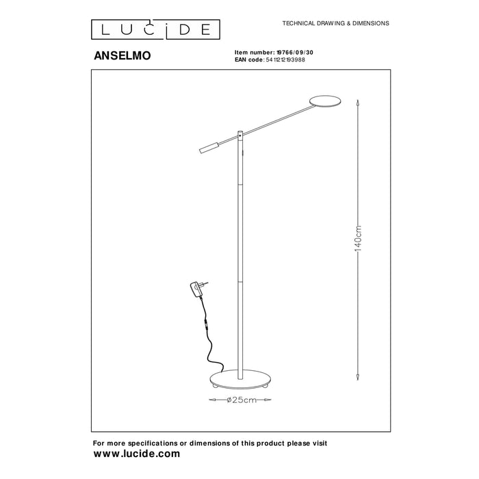 Lucide ANSELMO Leeslamp - Zwart
